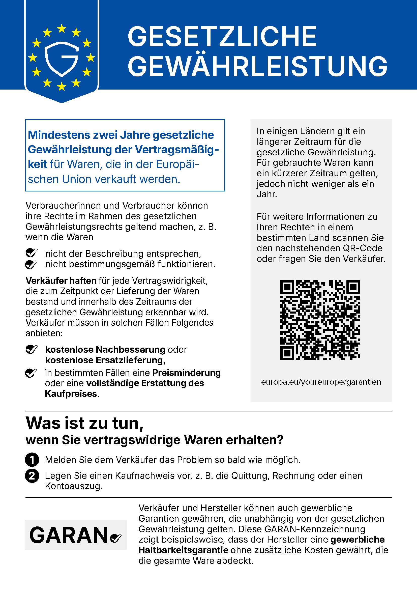 Harmonisierter EU-Hinweis: Gesetzliche Gewährleistung (vollständiger Text folgt)